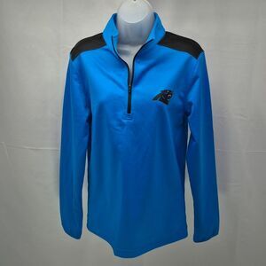 NWOT NFL Team Apparel Carolina Panthers 1/4 Zip Pullover Blue Youth Small